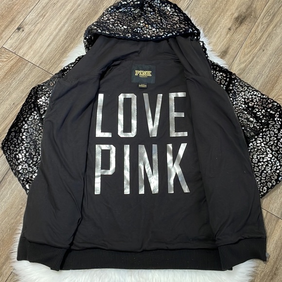 Victoria's Secret PINK Fashion Show Exclusive Leopard Full Zip Hoodie Jacket S - Picture 5 of 10